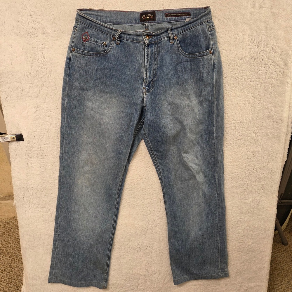 Jack of Spades The High Roller Stretch Mens Light Wash Denim Jeans‎ Size 36x32